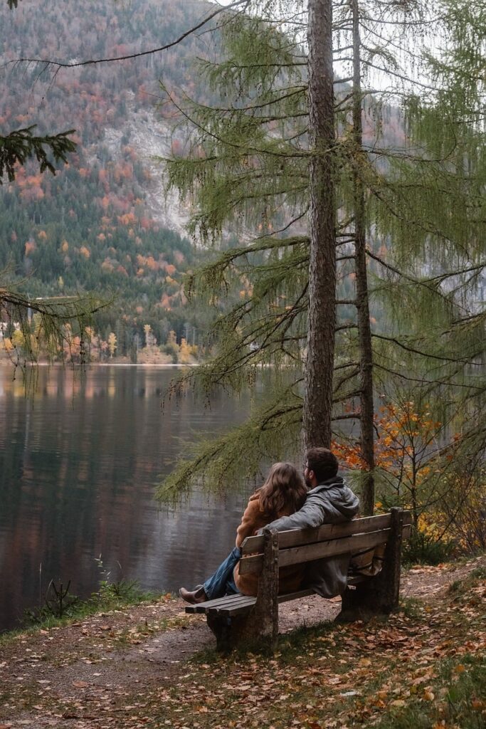 couple on bench, autumn romance, lakeside view, cozy moment, fall season, nature love, scenic beauty, peaceful retreat, beautiful wallpaper, lock screen wallpaper, samsung wallpaper, ipad wallpaper, relationship goals, outdoor date, tranquil forest, serene landscape, wallpaper, background images, mobile wallpaper 4k, background, 4k, iphone wallpaper, pixabay, mobile wallpaper, phone wallpaper, desktop wallpaper, desktop background